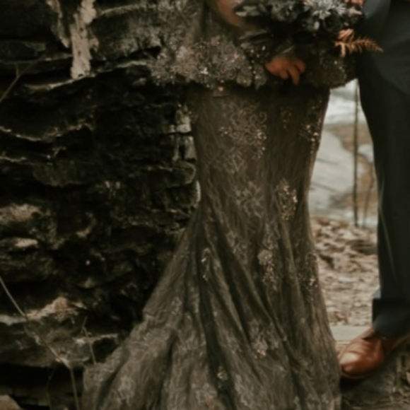 Javoni 62380 Lace off the shoulder peplum mermaid gown - Picture 5 of 11